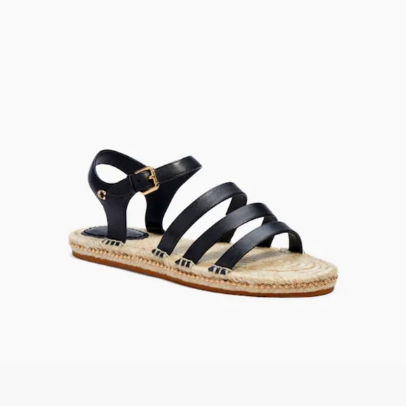 Coach Carissa Espadrille Strappy Leather Sandals Size 9 New in Box ❤ - Picture 2 of 5